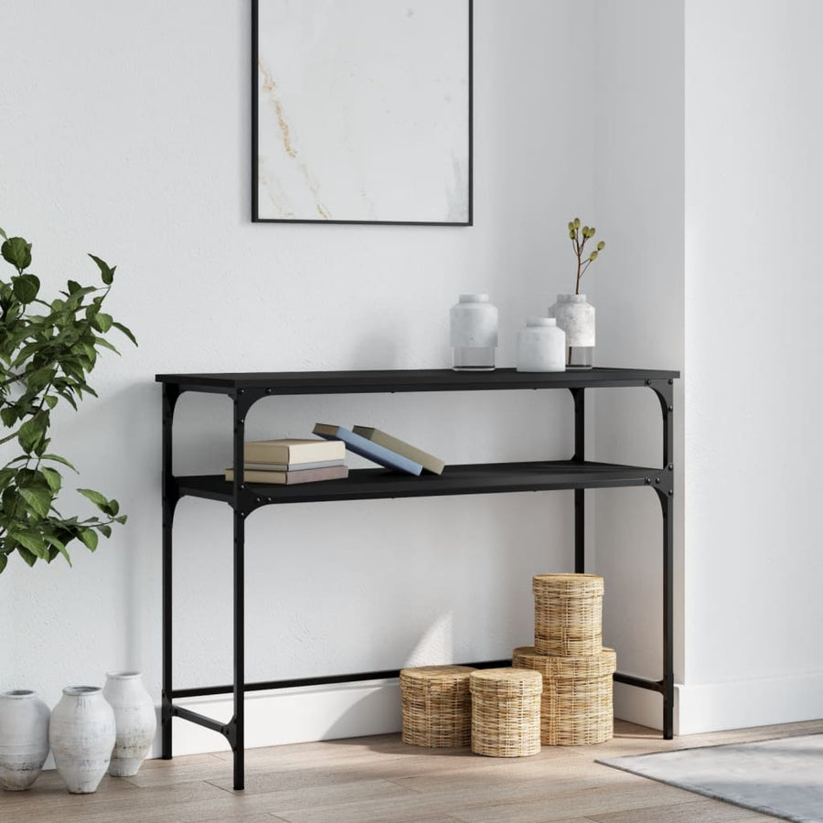 Wandtafel 100X35,5X75 Cm Bewerkt Hout Zwart