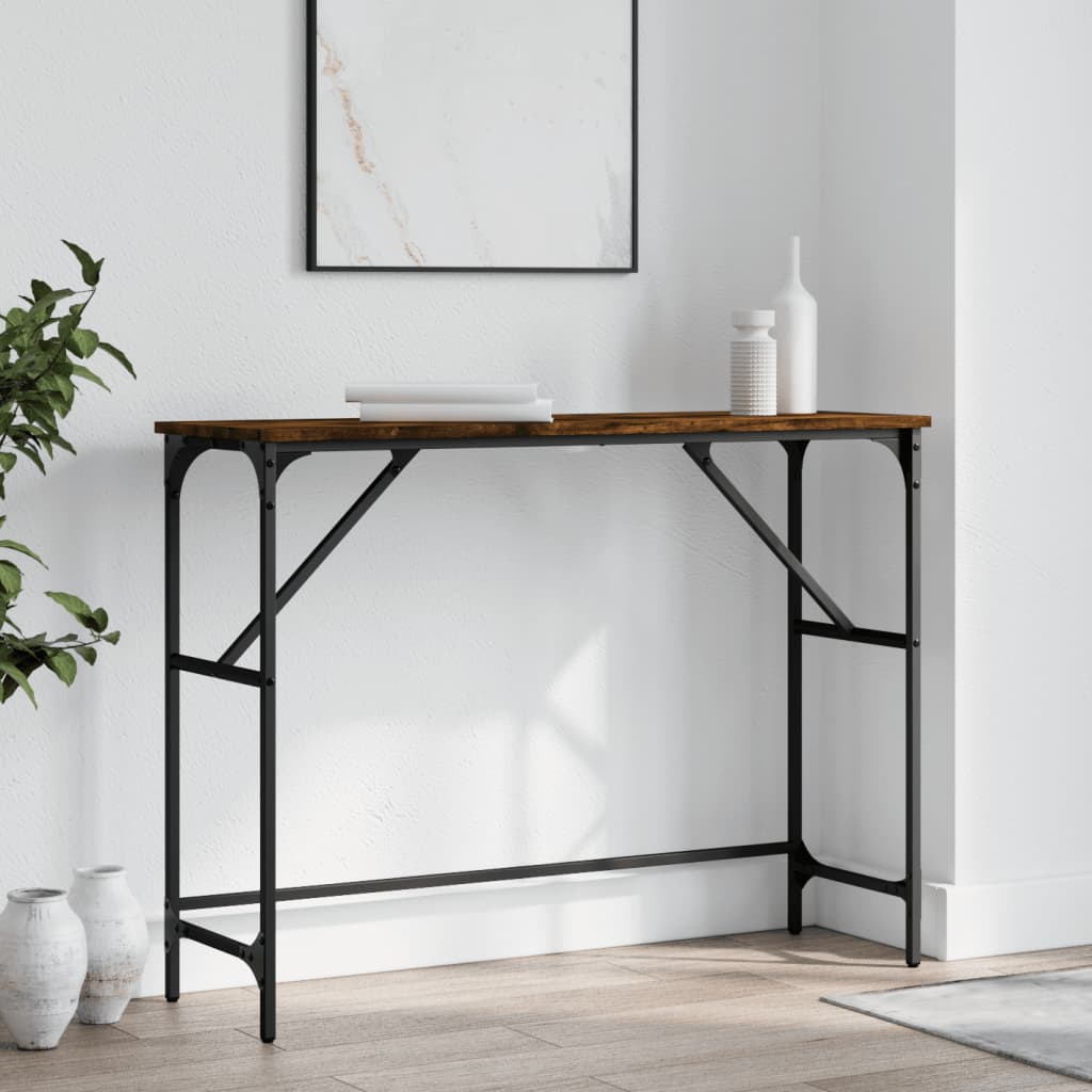 Wandtafel 100X32X75 Cm Bewerkt Hout Gerookt Eikenkleurig