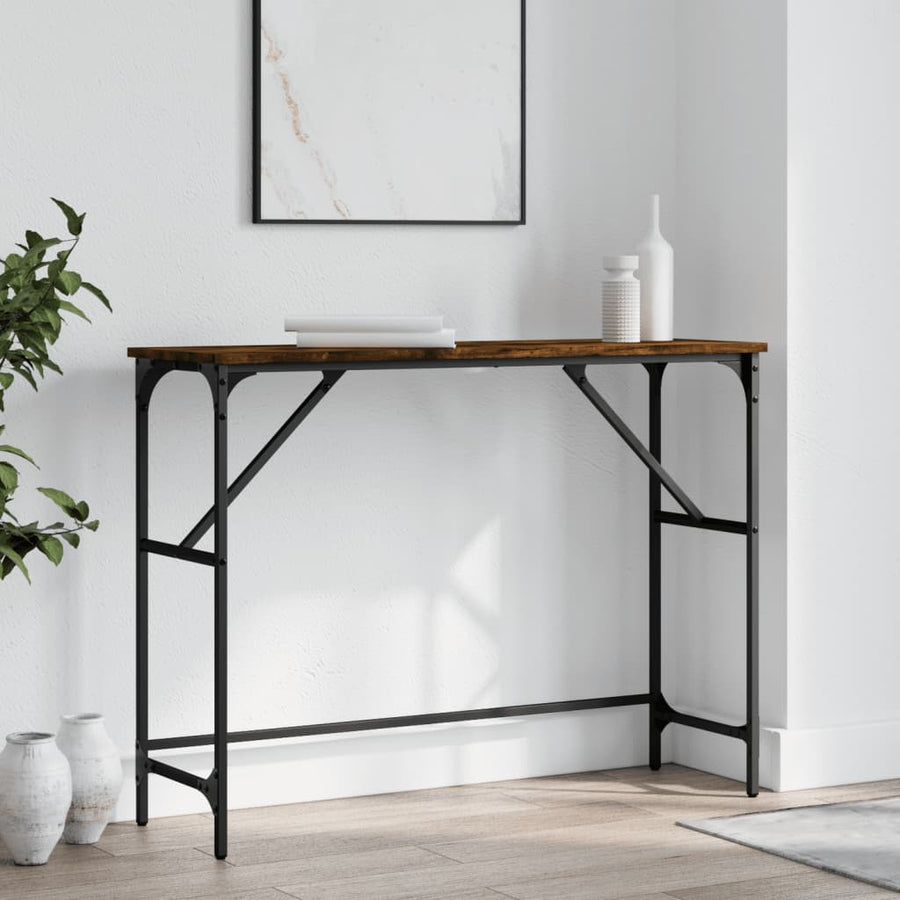 Wandtafel 100X32X75 Cm Bewerkt Hout Gerookt Eikenkleurig