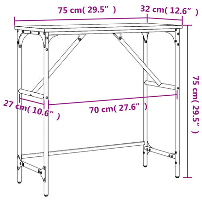 Wandtafel 75X32X75 Cm Bewerkt Hout Gerookt Eikenkleurig