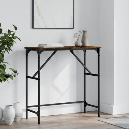 Wandtafel 75X32X75 Cm Bewerkt Hout Gerookt Eikenkleurig