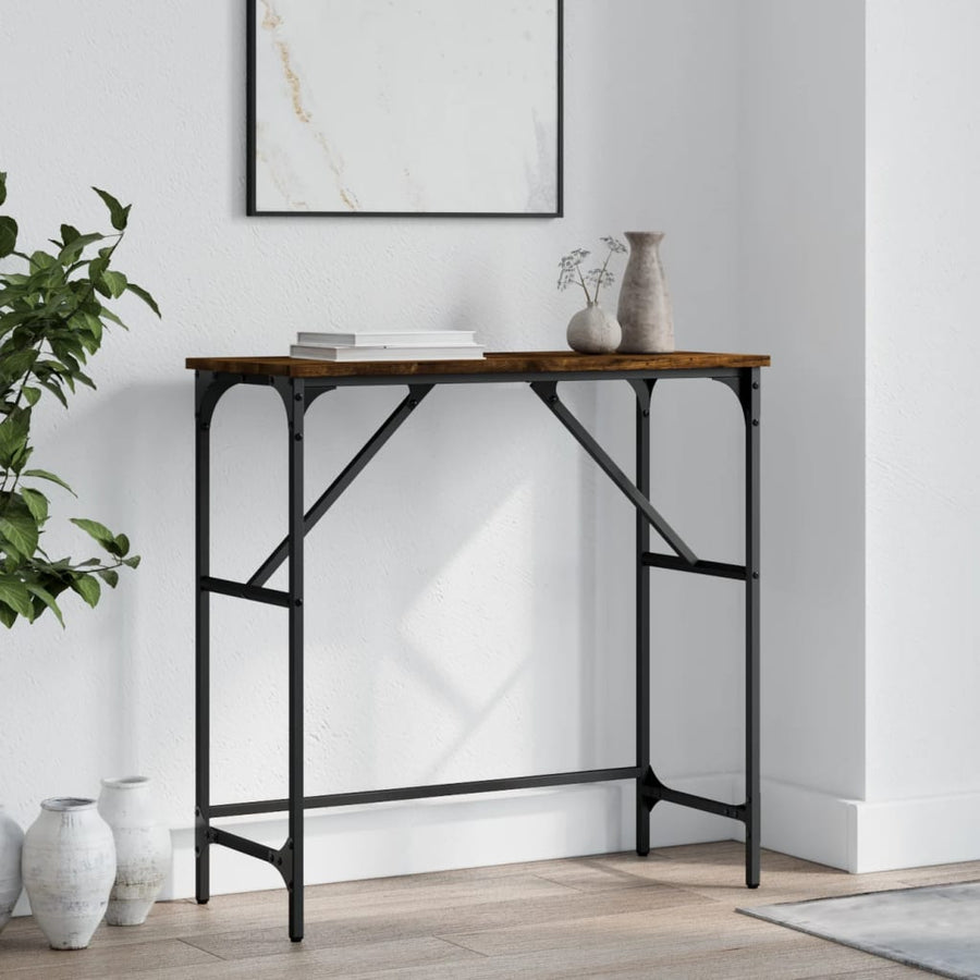 Wandtafel 75X32X75 Cm Bewerkt Hout Gerookt Eikenkleurig