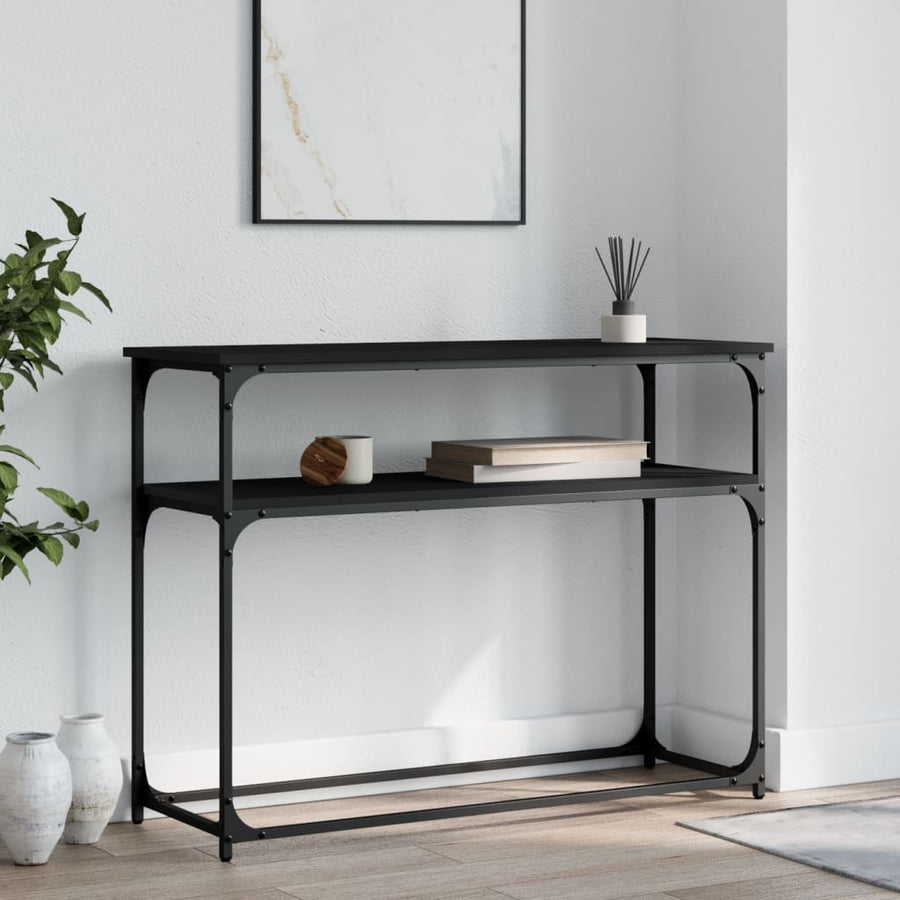 Wandtafel 100X35,5X75 Cm Bewerkt Hout Zwart