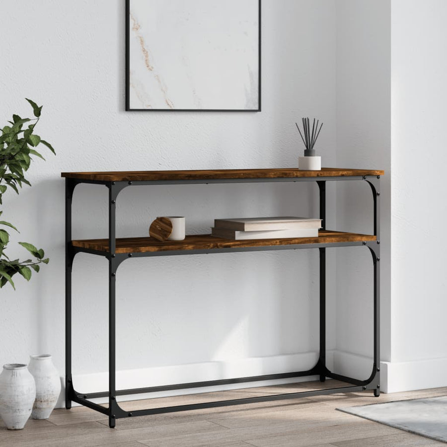 Wandtafel 100X35,5X75 Cm Bewerkt Hout Gerookt Eikenkleurig
