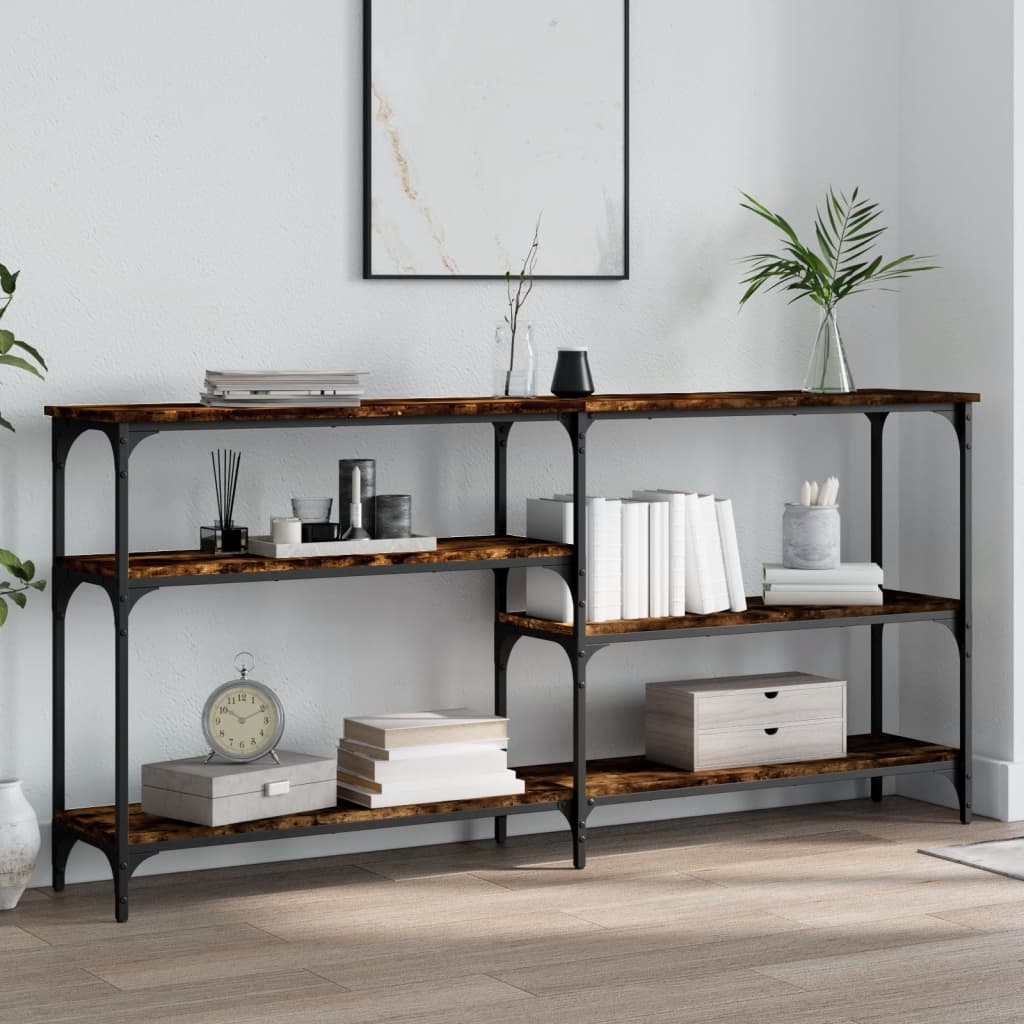 Wandtafel 160X29X75 Cm Bewerkt Hout Gerookt Eikenkleurig