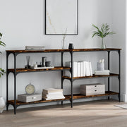 Wandtafel 160x29x75 cm bewerkt hout gerookt eiken