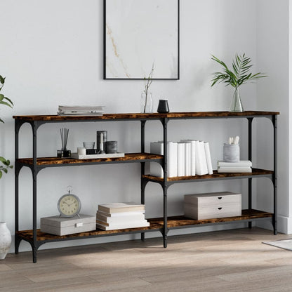 Wandtafel 160X29X75 Cm Bewerkt Hout Gerookt Eikenkleurig
