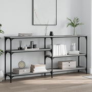 Wandtafel 160x29x75 cm bewerkt hout grijs