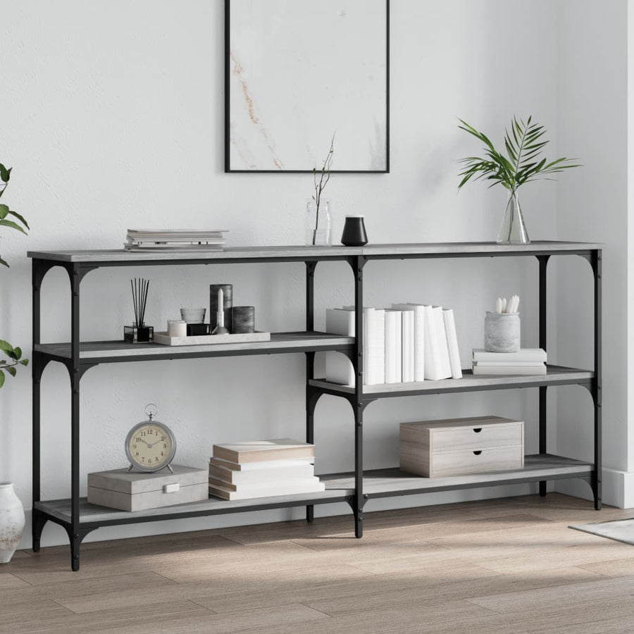 Wandtafel 160X29X75 Cm Bewerkt Hout Grijs Sonoma Eikenkleurig