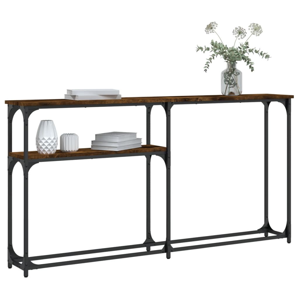 Wandtafel 145X22,5X75 Cm Bewerkt Hout Gerookt Eikenkleurig