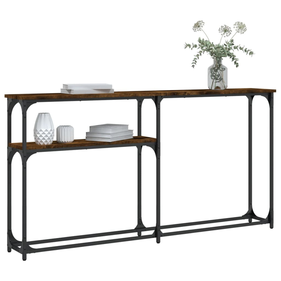 Wandtafel 145X22,5X75 Cm Bewerkt Hout Gerookt Eikenkleurig