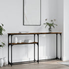 Console table 145x22.5x75 cm treated wood smoked oak color