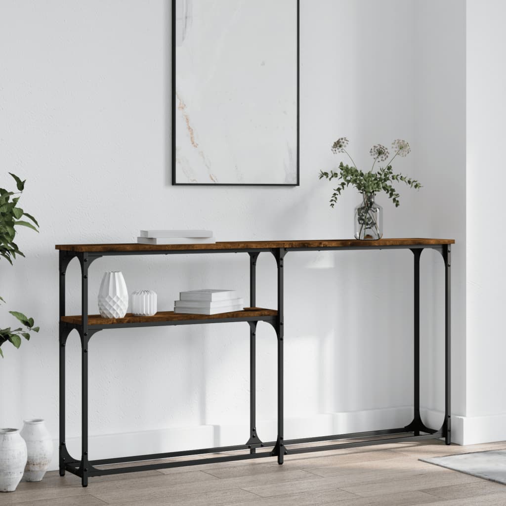 Wandtafel 145X22,5X75 Cm Bewerkt Hout Gerookt Eikenkleurig