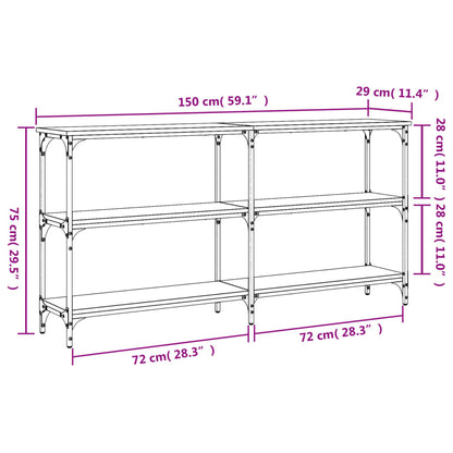 Wandtafel Bewerkt Hout Kleurig 150 x 29 x 75 cm Sonoma eiken