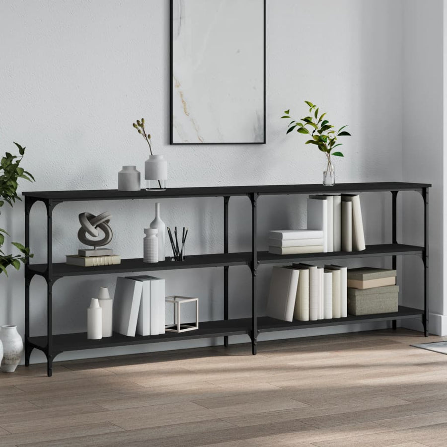 Wandtafel 200X29X75 Cm Bewerkt Hout Zwart
