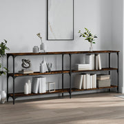 Wandtafel 200x29x75 cm bewerkt hout gerookt eiken