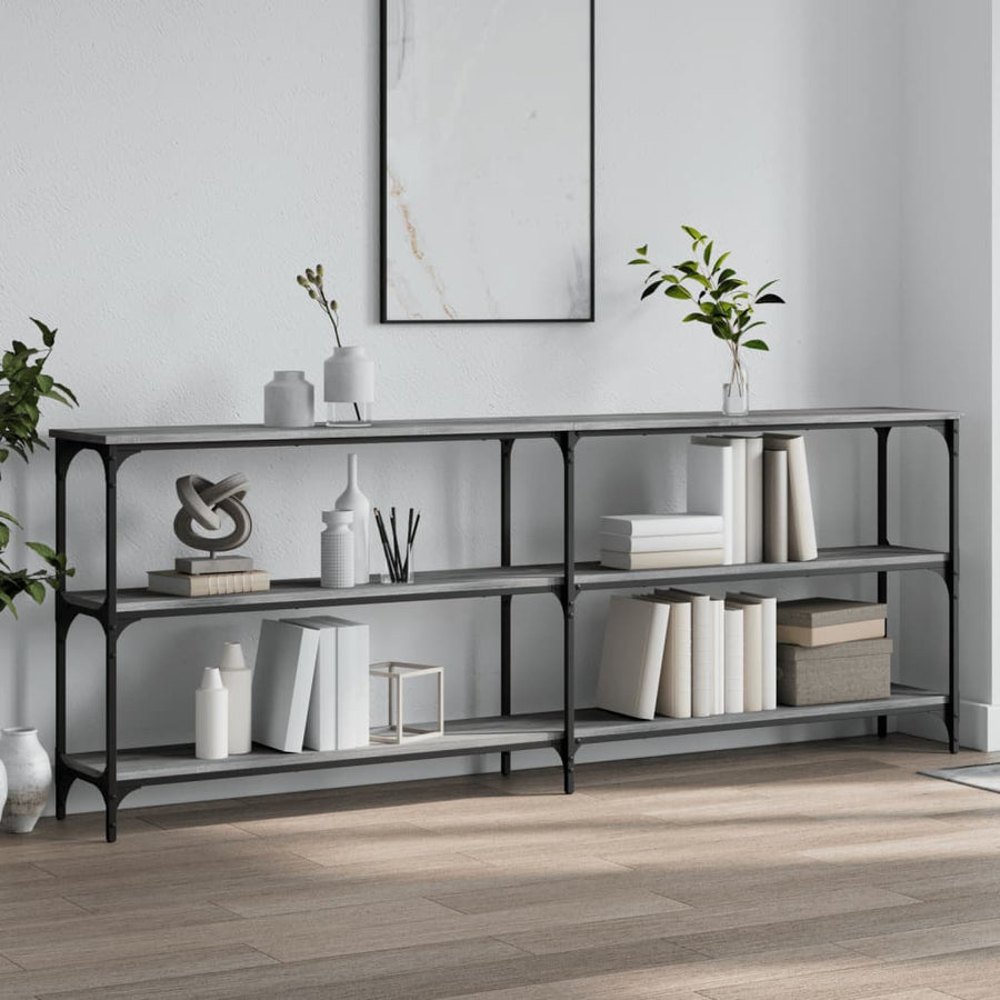 Wandtafel 200X29X75 Cm Bewerkt Hout Grijs Sonoma Eikenkleurig