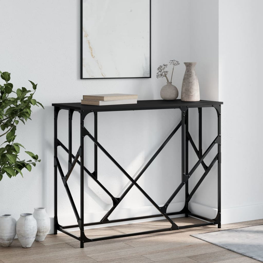 Wandtafel 100X40X80 Cm Bewerkt Hout Zwart