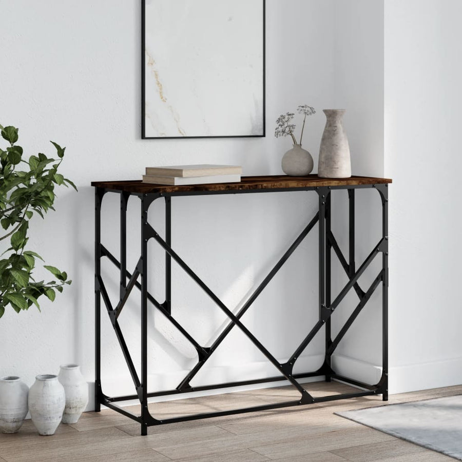 Wandtafel 100X40X80 Cm Bewerkt Hout Gerookt Eikenkleurig