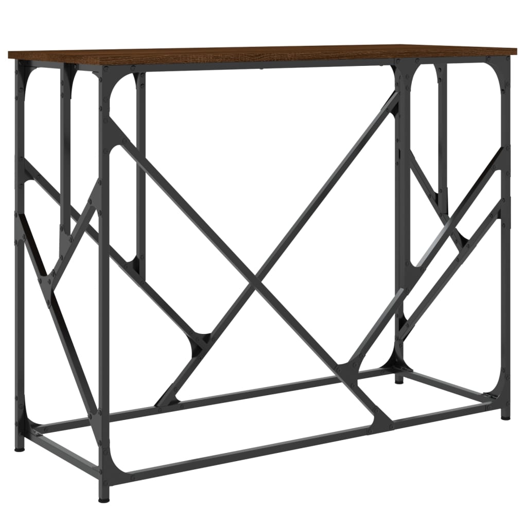 Wandtafel 100X40X80 Cm Bewerkt Hout Bruin Eikenkleur