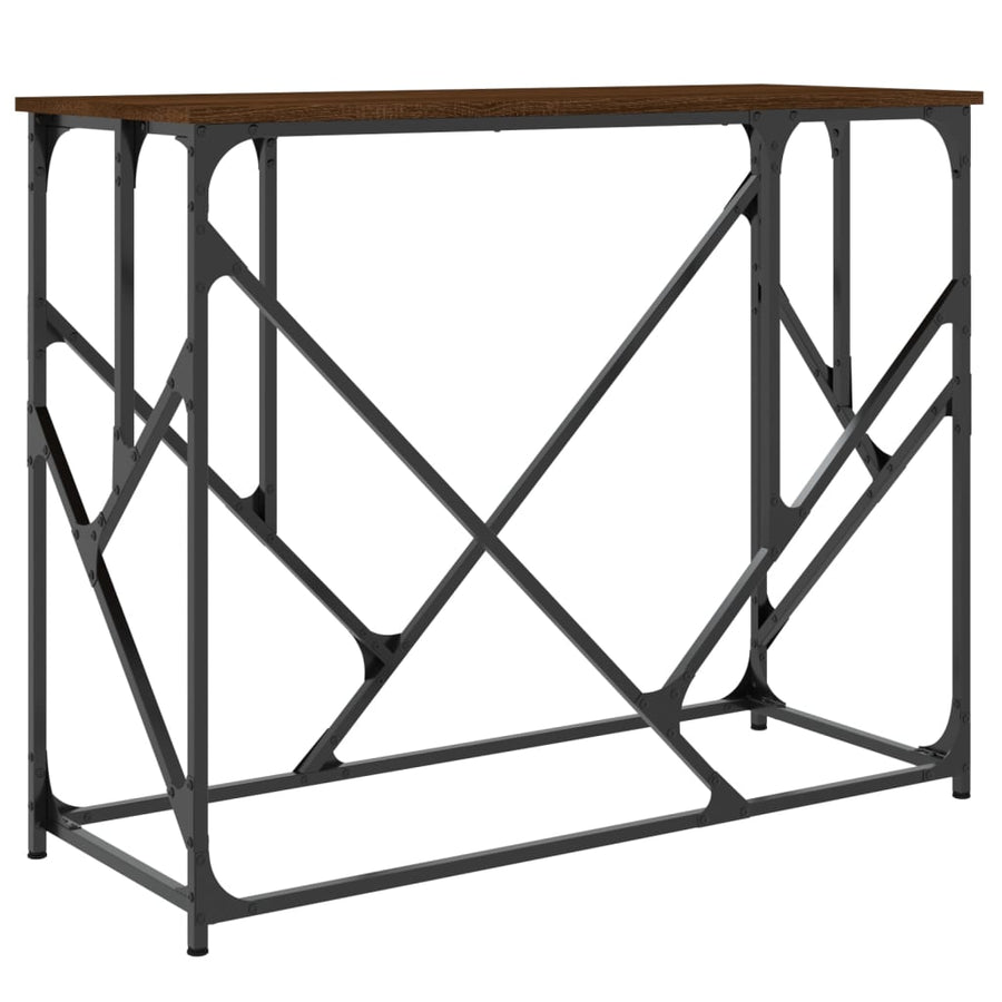 Wandtafel 100X40X80 Cm Bewerkt Hout Bruin Eikenkleur