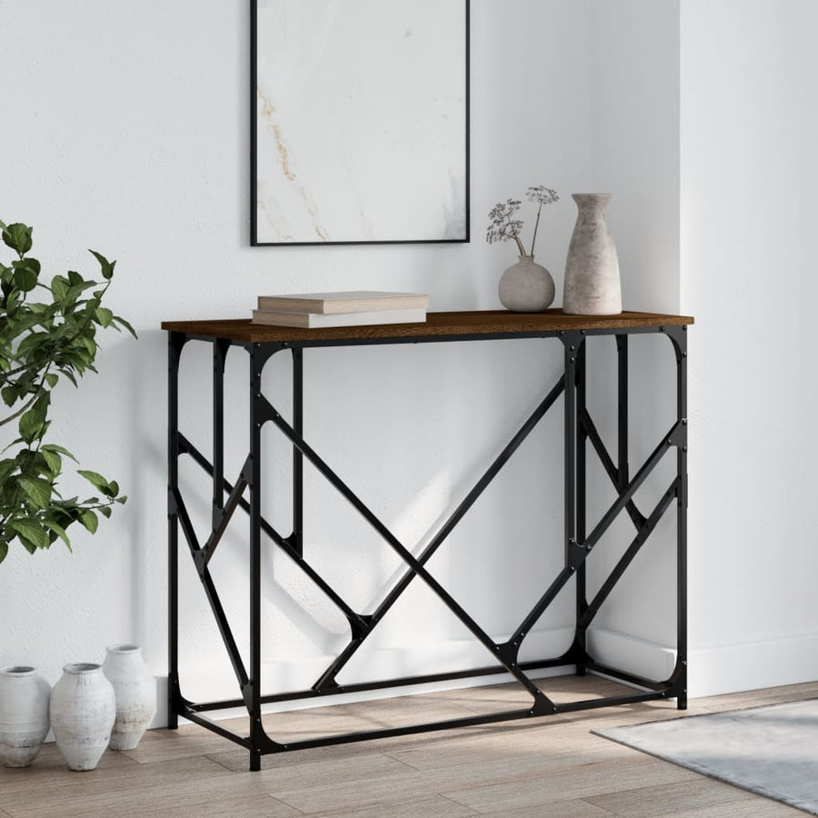 Wandtafel 100X40X80 Cm Bewerkt Hout Bruin Eikenkleur