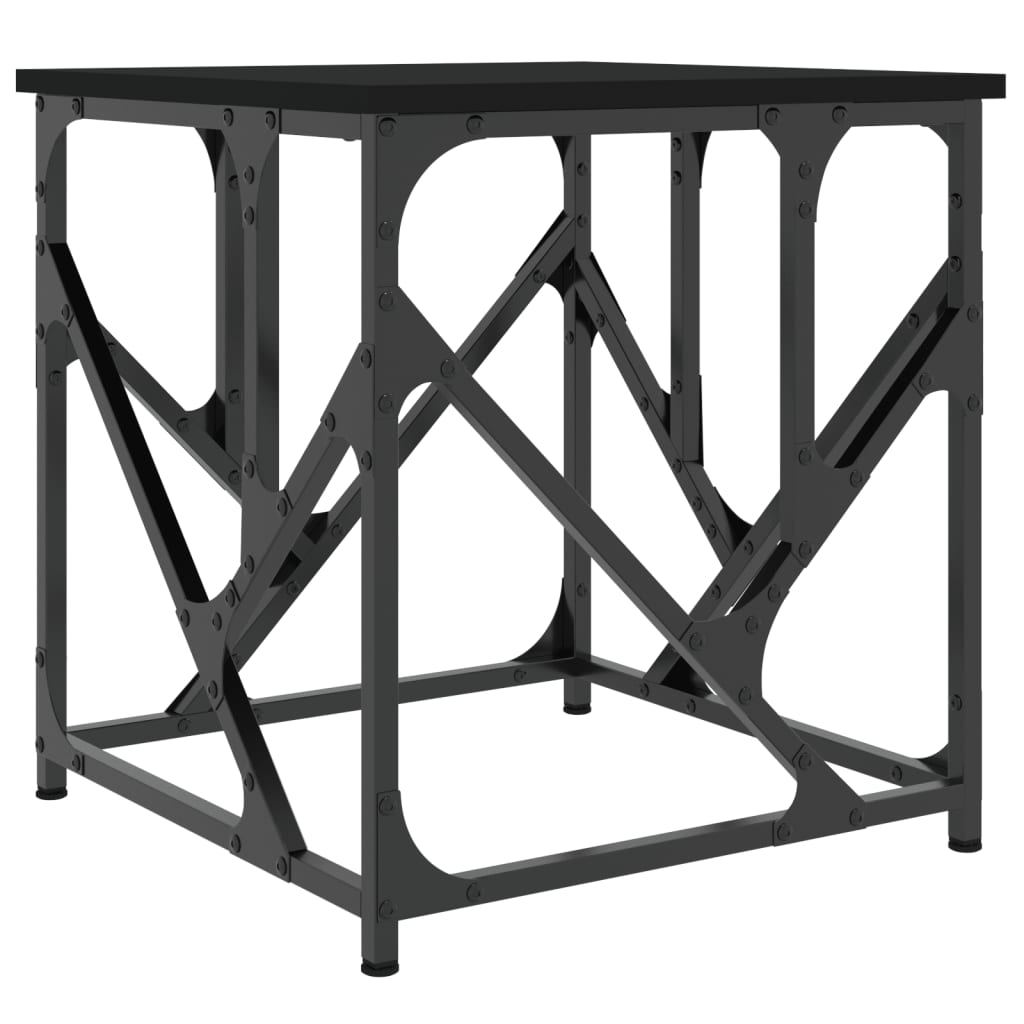 Salontafel 45X45X47,5 Cm Bewerkt Hout 45 x 45 x 47.5 cm Zwart