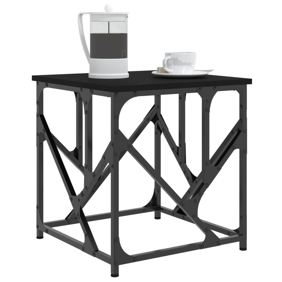Salontafel 45X45X47,5 Cm Bewerkt Hout 45 x 45 x 47.5 cm Zwart