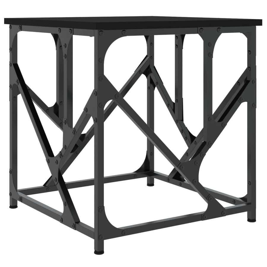 Salontafel 45X45X47,5 Cm Bewerkt Hout 45 x 45 x 47.5 cm Zwart
