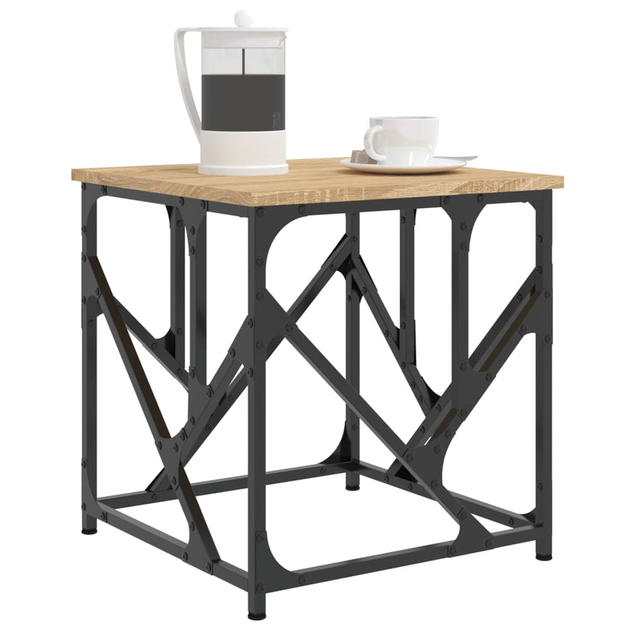 Salontafel 45X45X47,5 Cm Bewerkt Hout Kleurig 45 x 45 x 47.5 cm Sonoma eiken