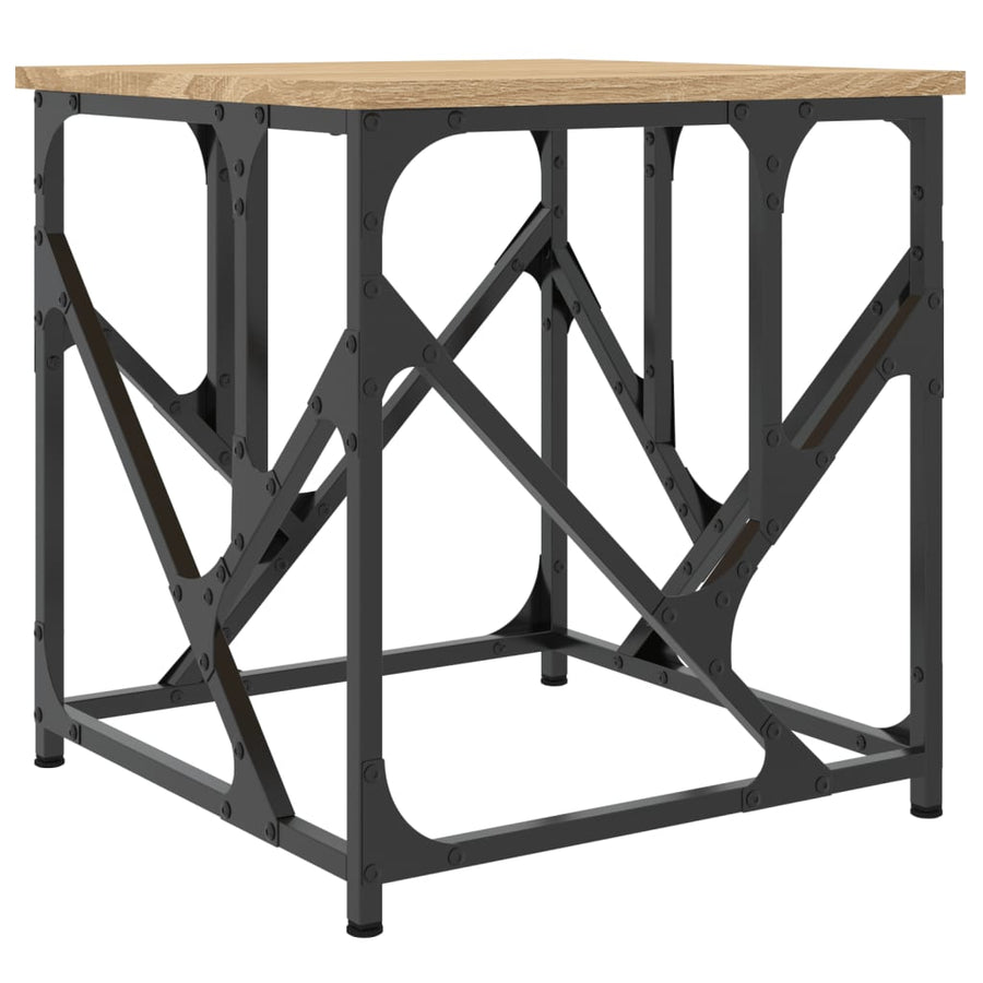 Salontafel 45X45X47,5 Cm Bewerkt Hout Kleurig 45 x 45 x 47.5 cm Sonoma eiken
