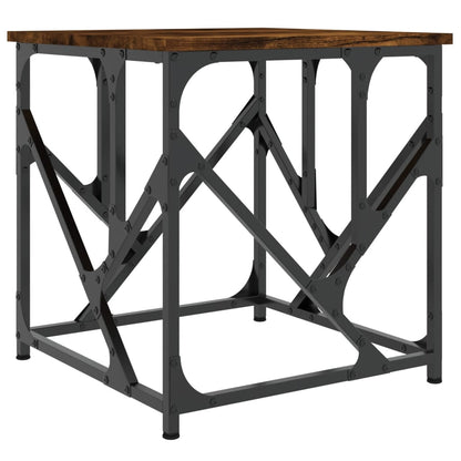 Salontafel 45X45X47,5 Cm Bewerkt Hout Kleurig 45 x 45 x 47.5 cm Gerookt eiken