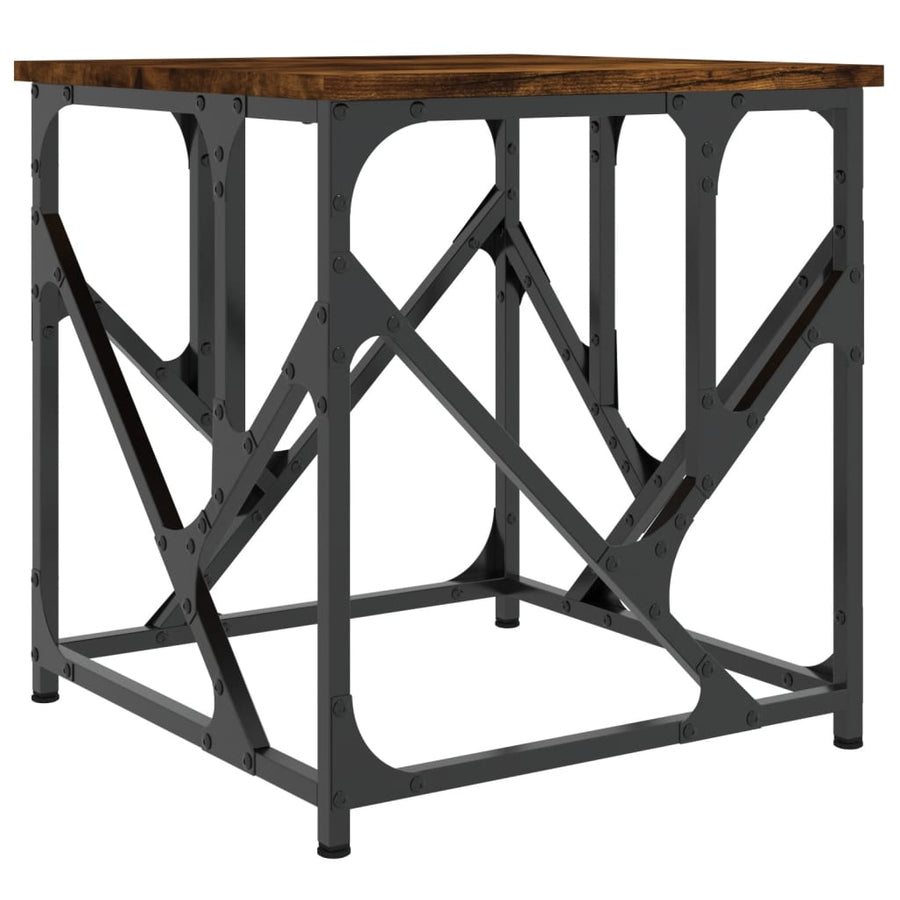 Salontafel 45X45X47,5 Cm Bewerkt Hout Kleurig 45 x 45 x 47.5 cm Gerookt eiken