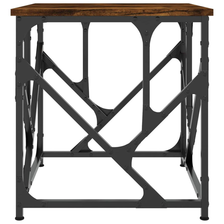 Salontafel 45X45X47,5 Cm Bewerkt Hout Kleurig 45 x 45 x 47.5 cm Gerookt eiken