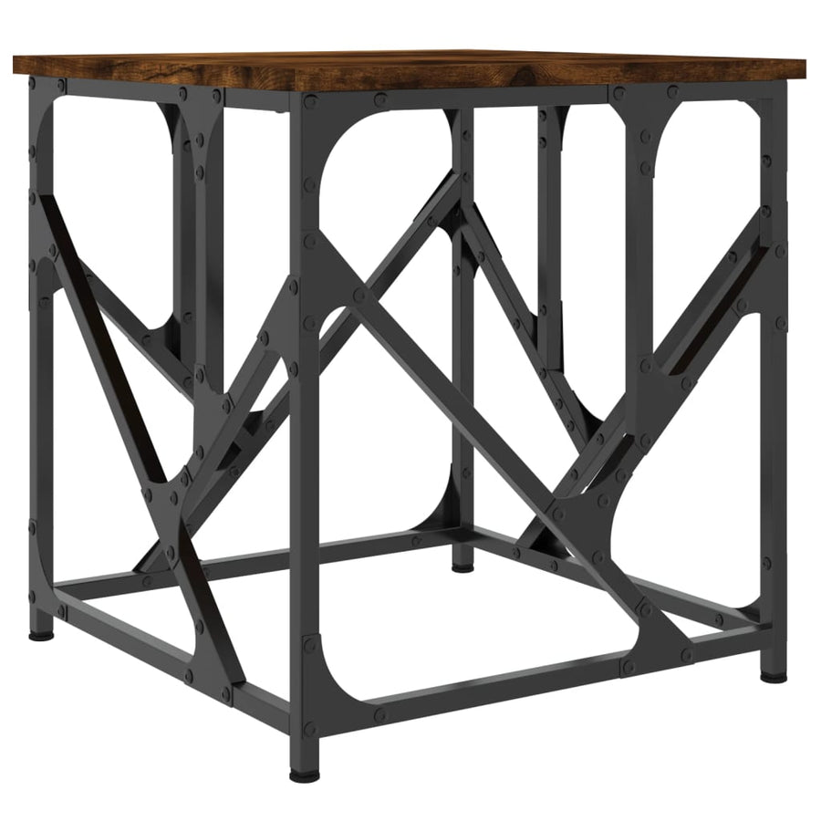 Salontafel 45X45X47,5 Cm Bewerkt Hout Kleurig 45 x 45 x 47.5 cm Gerookt eiken