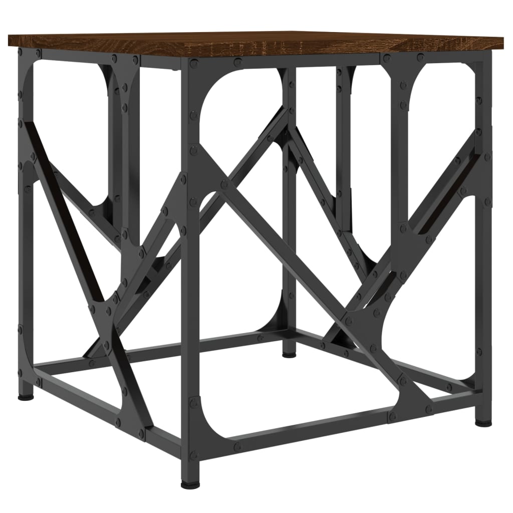 Salontafel 45X45X47,5 Cm Bewerkt Hout 45 x 45 x 47.5 cm bruin eikenkleur