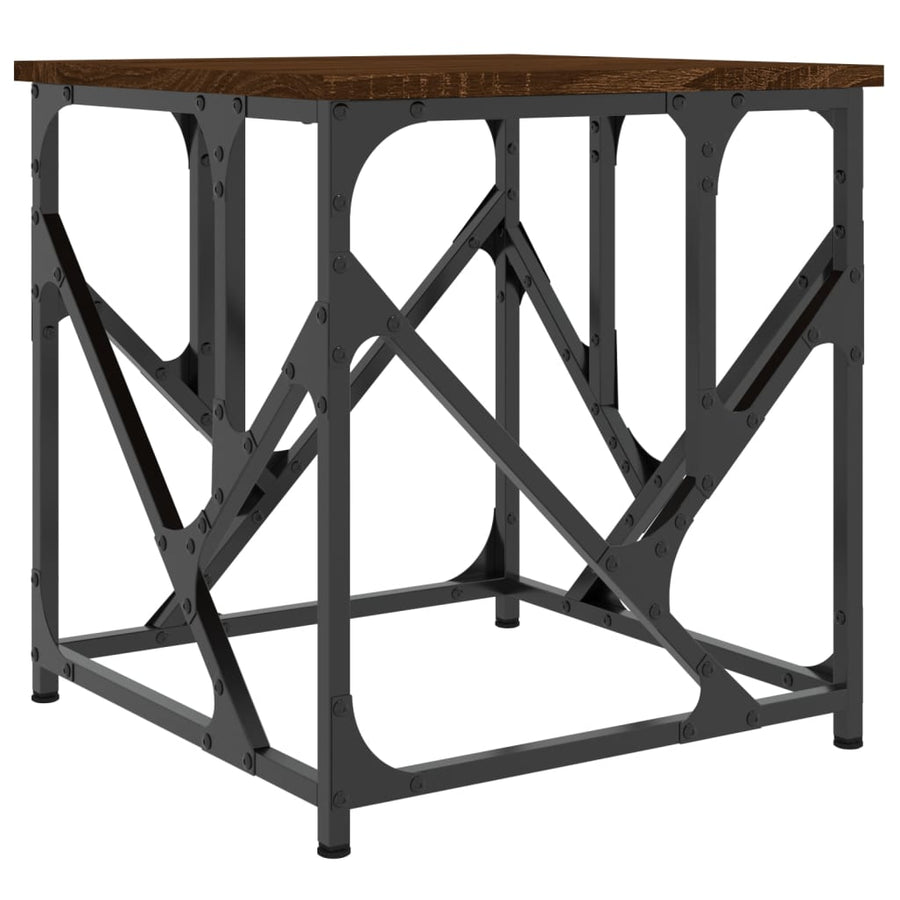 Salontafel 45X45X47,5 Cm Bewerkt Hout 45 x 45 x 47.5 cm bruin eikenkleur