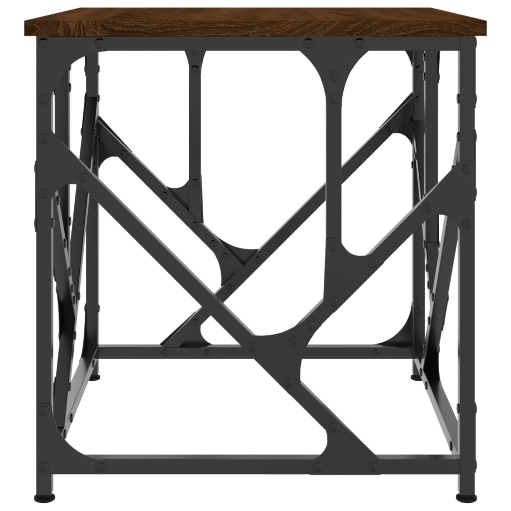 Salontafel 45X45X47,5 Cm Bewerkt Hout 45 x 45 x 47.5 cm bruin eikenkleur