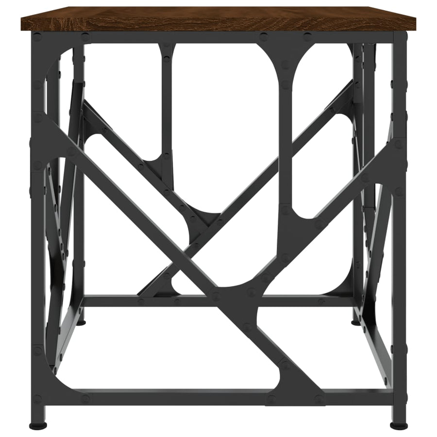 Salontafel 45X45X47,5 Cm Bewerkt Hout 45 x 45 x 47.5 cm bruin eikenkleur
