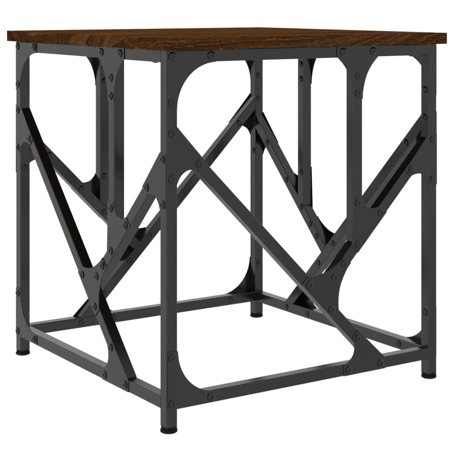 Salontafel 45X45X47,5 Cm Bewerkt Hout 45 x 45 x 47.5 cm bruin eikenkleur