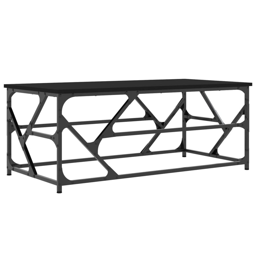 Salontafel Bewerkt Hout Eikenkleurig 100 x 50 x 40 cm Zwart