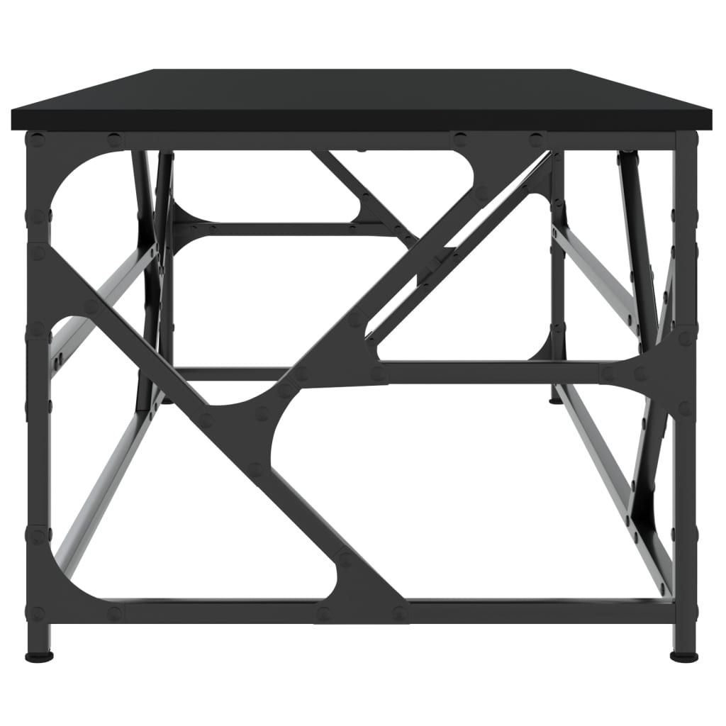 Salontafel Bewerkt Hout Eikenkleurig 100 x 50 x 40 cm Zwart