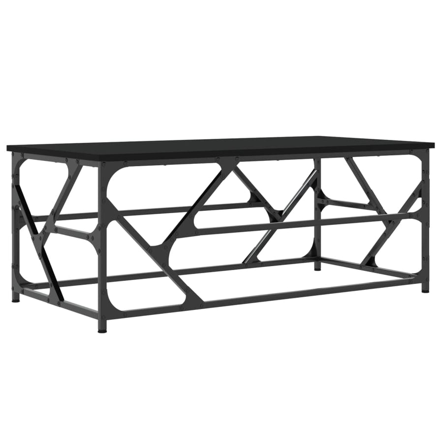 Salontafel Bewerkt Hout Eikenkleurig 100 x 50 x 40 cm Zwart