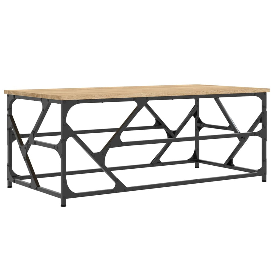 Salontafel Bewerkt Hout Kleurig 100 x 50 x 40 cm Sonoma eiken
