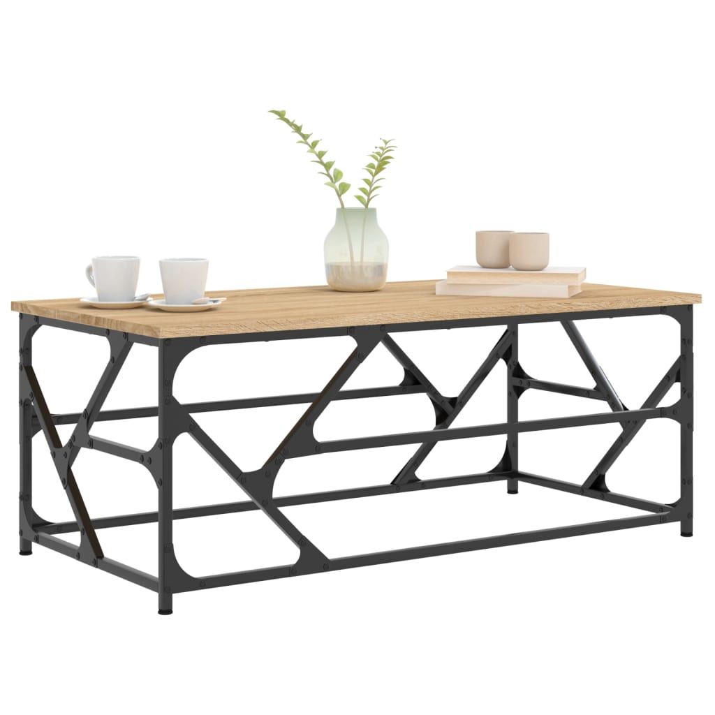 Salontafel Bewerkt Hout Kleurig 100 x 50 x 40 cm Sonoma eiken
