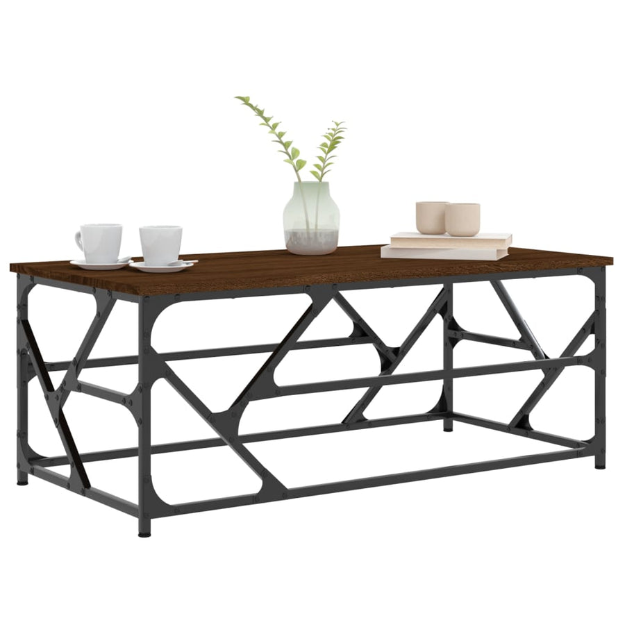 Salontafel Bewerkt Hout Bruineiken 100 x 50 x 40 cm bruin eikenkleur