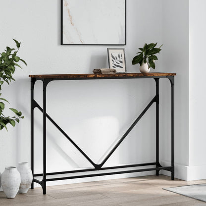 Wandtafel 102X22,5X75 Cm Bewerkt Hout Gerookt Eikenkleurig