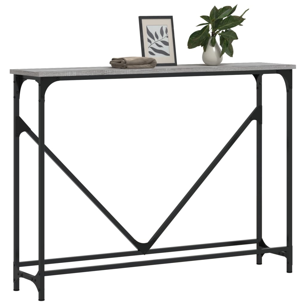 Wandtafel 102X22,5X75 Cm Bewerkt Hout Grijs Sonoma Eikenkleurig