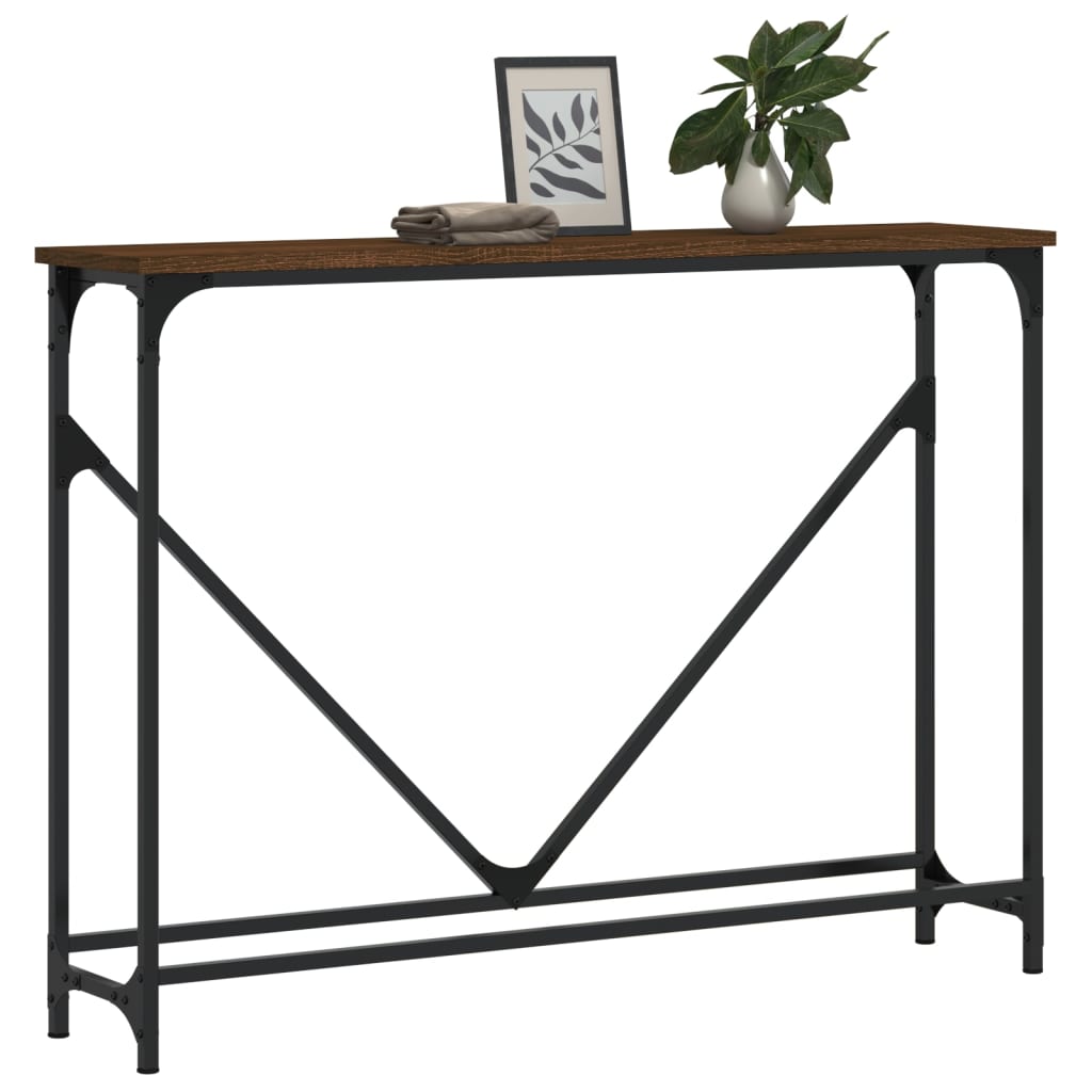 Wandtafel 102X22,5X75 Cm Bewerkt Hout Bruin Eikenkleur