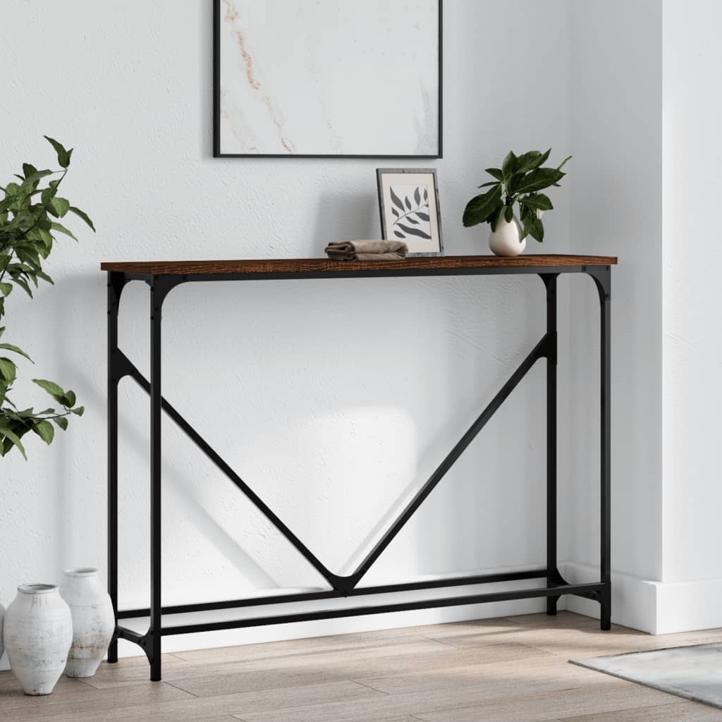 Wandtafel 102X22,5X75 Cm Bewerkt Hout Bruin Eikenkleur